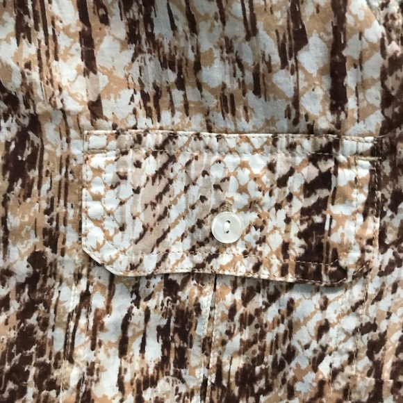 Lucky Brand Snake Print Long Sleeve Cotton Top Sz L - Picture 10 of 11